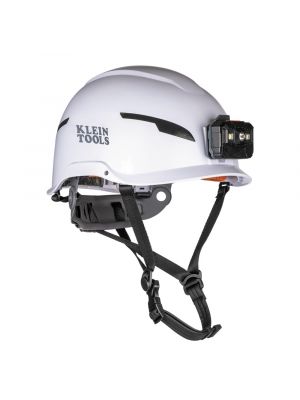 Klein Tools Safety Helmet Non-Vented Type 2 (Class E) w/Rechargeable Headlamp (White)