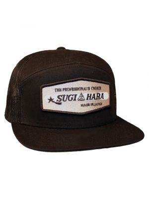 Sugihara 7 Panel Flat Bill Hat (Black)